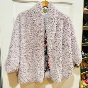 ⭐️RARE Aunt Wanda Faux Fur Coat Blush Pink Boutique Vintage-Style Luxury Small